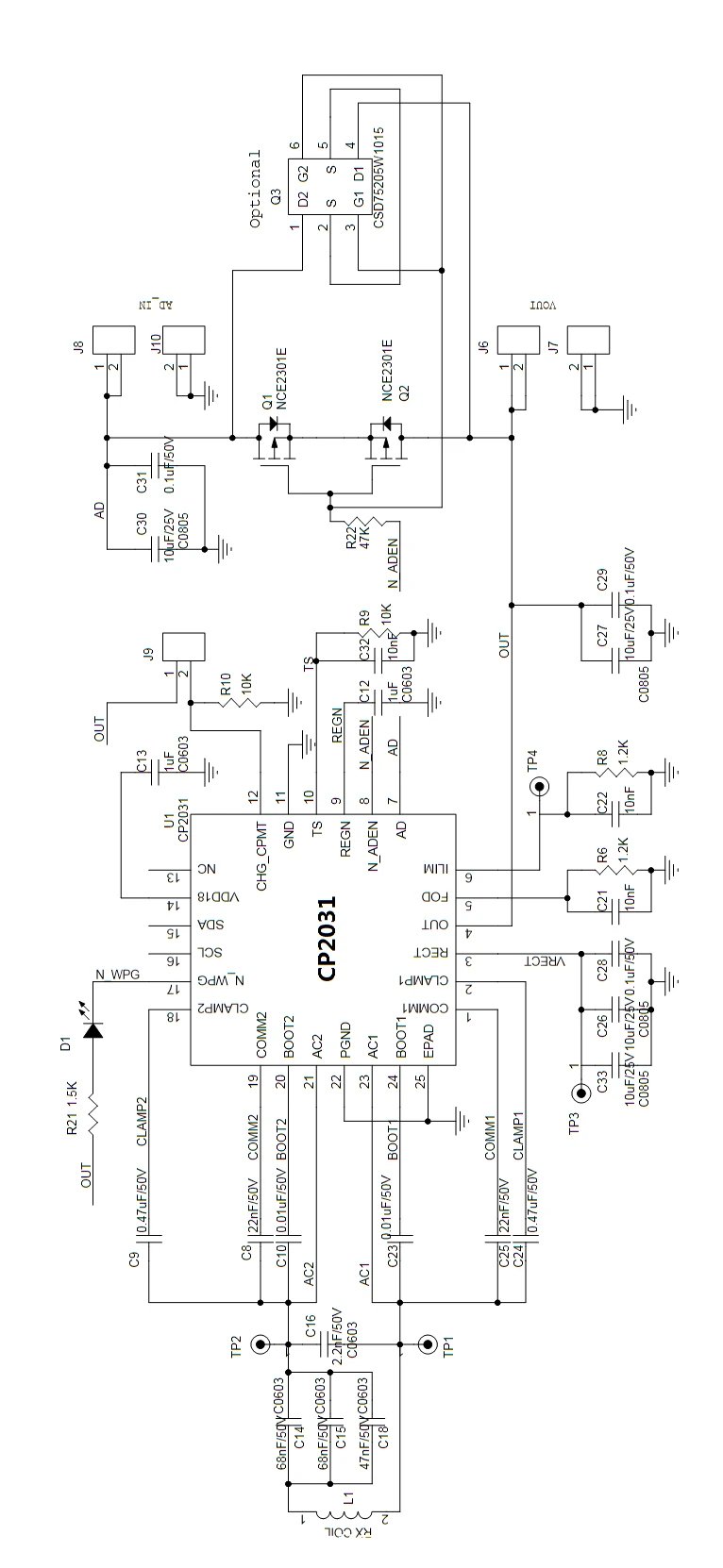 无线充小夜灯原理图全解析（无线供电 + LED 驱动）+ CP2031 EVM-310 评估板手册（测试点 + 波形 + 操作指南）